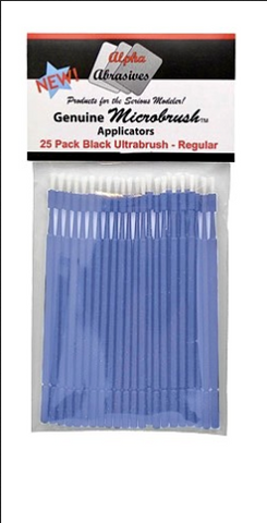 Microbrushes Black Ultrabrush - Regular 25 Pack by Alpha Abrasives - #1300