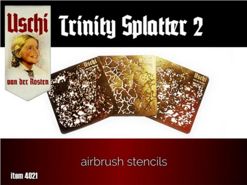 Uschi Photoetch Trinity Splatter 2 Airbrush Stencils Worn/Distressed Effect 4021