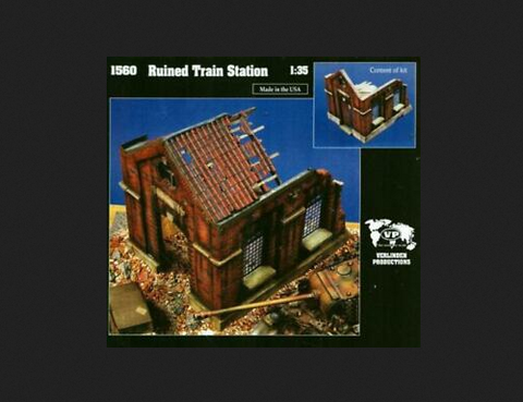 Verlinden 1/35 Scale Ruined Train Station #1560 - NOS