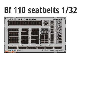 Eduard 1/32 Photoetch 32629 - Bf 110 seatbelts for the Dragon kit