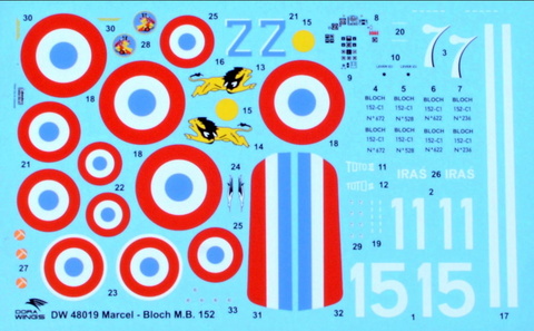 DORA WINGS 1/48 Scale - Marcel Bloch MB.152 (late) - kit 48019 DORA WINGS 1/48 Scale - Marcel Bloch MB.152 (late) - kit 48019