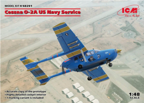 ICM 1/48 Scale Cessna O-2A US Navy Service Aircraft - kit 48291