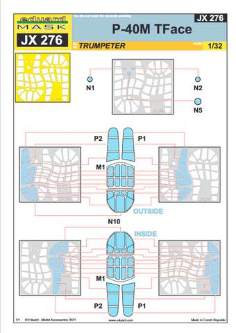 Eduard 1/32 Scale paint mask for P-40M TFace for Trumpeter - JX276