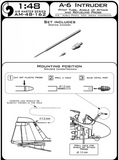 Master Model 1/48 Scale A-6 Intruder Pitot Tube, AOA and Refueling probe - AM48162