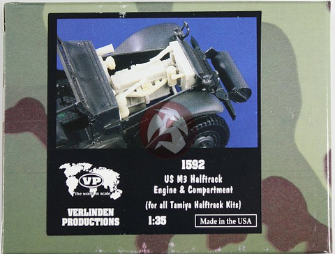 Halftrack Engine Verlinden 1/35 resin US M3 Halftrack Engine & Compartment #1592 for Ta ...