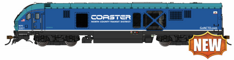 Bachmann HO Scale 67907 SC-44 Charger Diesel Loco, North Co. Transit District "Coaster" #5001