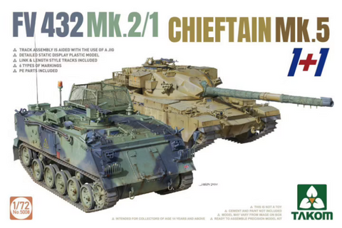 TAKOM 1/72 scale FV432 Mk.2/1 Chieftain Mk. 5 1+1 - kit #5008