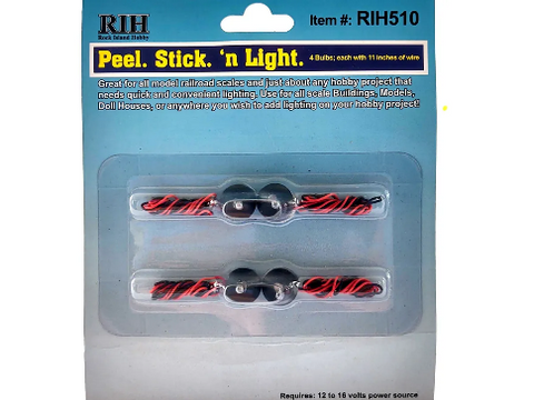Rock Island Hobby Peel. Stick. 'n Light 4 Pack - RIH510