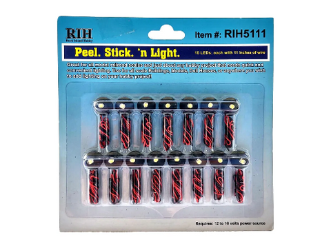 Rock Island Hobby Peel. Stick. 'n Light 15 Pack LEDs- RIH5111