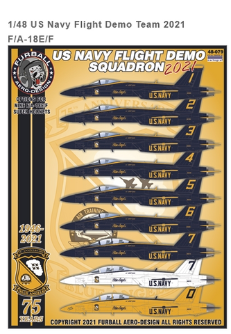 Furball 1/48 decals US Navy Blue Angel F/A-18E/F Super Hornets - 48-079