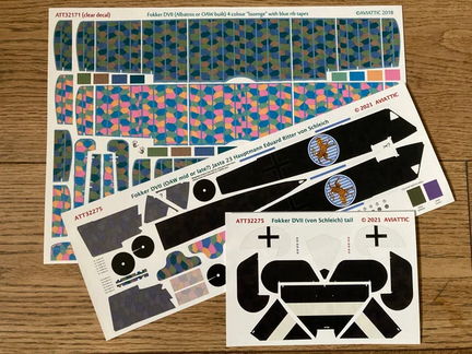 Aviattic 1/32 decal ATT32275 for Fokker DVII mid or late Oblt. Eduard Ritter von Schleich