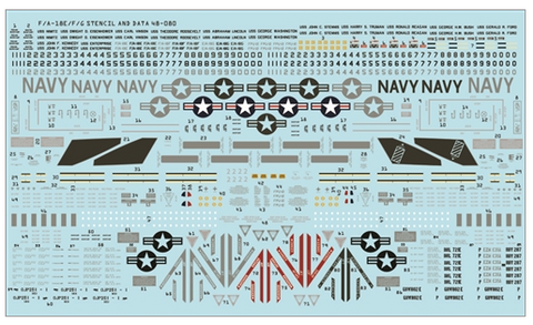 Furball 1/48 decals F/A-18E/F/G Stencils & Data - 48-080