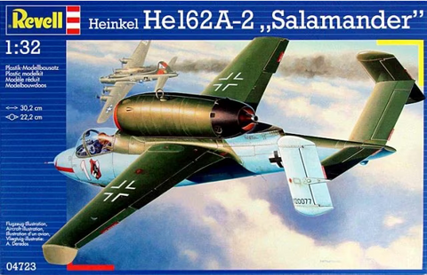 Revell 1:32 scale Heinkel He 162A-2 Salamander kit #04723 - NOS - all bags/parts factory sealed