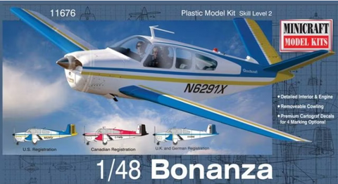 MINICRAFT 1/48 scale Beechcraft Bonanza Model Kit - #11676
