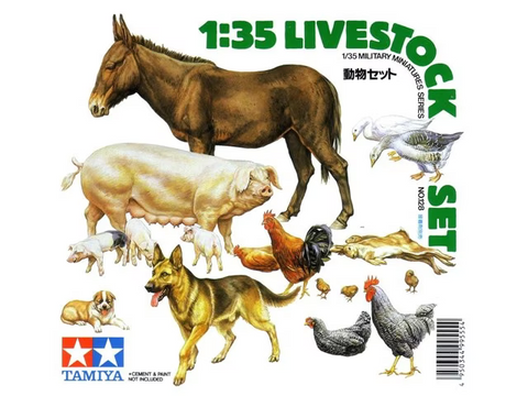Tamiya 1/35 Scale Livestock Set - kit #35128