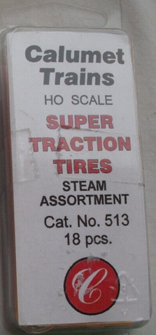 Calumet Trains #513 HO Scale Super Traction Tires Assortment Steam - 18 pcs
