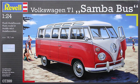 Revell 1/24 Scale VW T1 Samba Bus kit #07399 - Unpainted & Unassembled