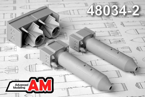 Advanced Modeling 1/48 resin ODAB OF 500kg Air-Fuel Explosive Bombs (2) - AMC48034-2