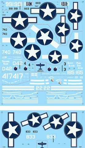 Fundekals 1/32 decals for USMC F4U Corsairs for Tamiya - FUN32002
