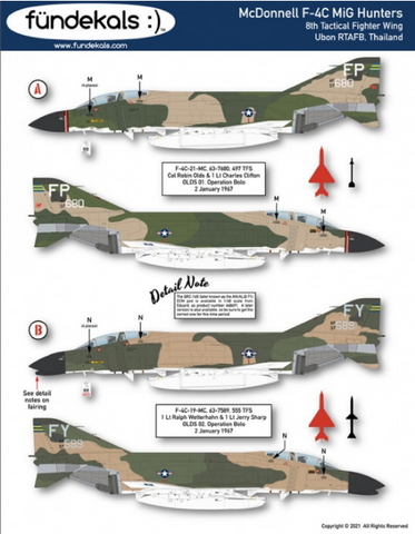 Fundekals 1/48 decals F-4C MiG Hunters - Operation Bolo & Beyond - FUN48032 Fundekals 1/48 decals F-4C MiG Hunters - Operation Bolo & Beyond - FUN48032