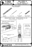 Master Model 1/32 Do 335 A detail set - MG 151, FuG 25a antenna, Pitot Tube - AM32107