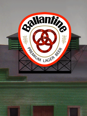 Miller Engineering #44-0502 Ballatine Beer sign Suitable for HO/N scales