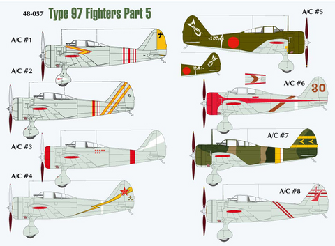 Lifelike 1/48 decals Type 97 Fighters Ki-27 Nate Part 5 for Hasegawa - 48-057