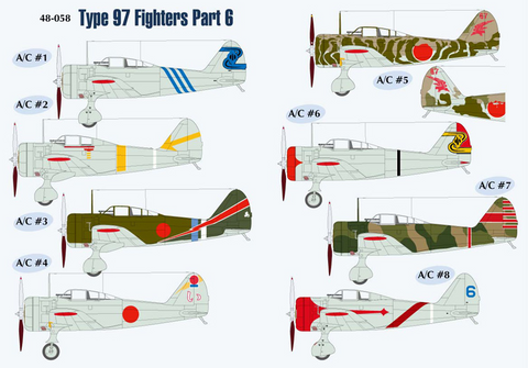 Lifelike 1/48 decals Type 97 Fighters Ki-27 Nate Part 6 for Hasegawa - 48-058