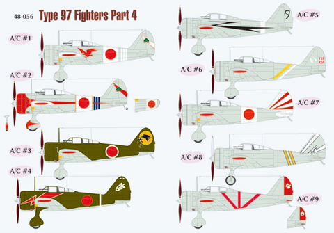 Lifelike 1/48 decals Type 97 Fighters Ki-27 Nate Part 4 for Hasegawa - 48-056