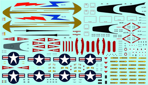 Bullseye Model Aviation 1/48 DecalsA-4C Skyhawk Fleet Hot Rods for Hasegawa - 48015 Bullseye Model Aviation 1/48 DecalsA-4C Skyhawk Fleet Hot Rods for Hasegawa - 48015