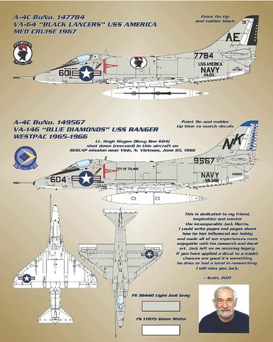 Bullseye Model Aviation 1/48 DecalsA-4C Skyhawk Fleet Hot Rods for Hasegawa - 48015 Bullseye Model Aviation 1/48 DecalsA-4C Skyhawk Fleet Hot Rods for Hasegawa - 48015