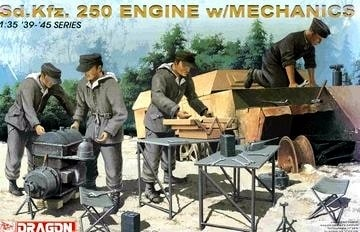 Dragon 1/35 Scale Sd.Kfz. 250 Engine w/Mechanics - kit #6112