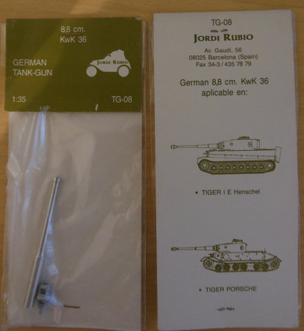 Jordi Rubio 1/35 Scale plastic armor accessory - 8.8 cm KwK 36 - TG-08