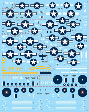 Fundekals 1/72 Scale Decals for Corsair aircraft kits Pt 1 - FUN72004