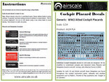 Airscale 1/24 Allied Cockpit Placards & Dataplates AS24PLA