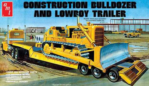 AMT 1/25 scale Lowboy Trailer & Bulldozer Combo Model Kit - AMT1218/06