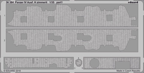 Eduard 1/35 photoetched details - Panzer IV Ausf. H zimmerit by Academy - 36384