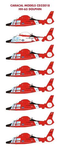 Caracal 1/35 decal CD32018 for US Coast Guard HH-65 Dolphin for Trumpeter