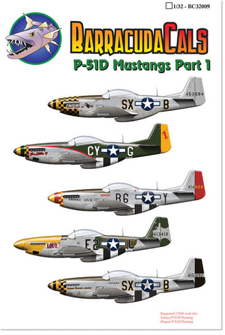 Barracuda Cals 1/32 P-51D Mustangs Part 1 for Tamiya BC32009