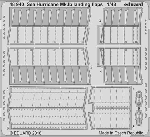 Eduard 1/48 Sea Hurricane Mk. Ib landing flaps for AIRFIX - 48940 - Photoetch