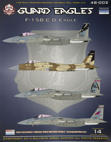 Bullseye Model Aviation 1/48 Decals Guard Eagles F-15 B/C/D - 48002