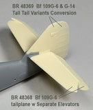 BarracudaCast 1/48 BR48368 Bf 109G-6 Horizontal Tailplanes w/Separate Elevators for Tamiya for Tamiya