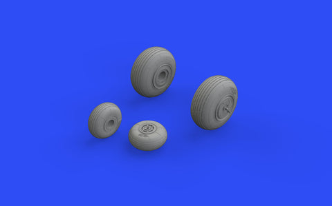 Eduard Brassin 1/48 Scale Resin Mi-24V Wheels for Zvezda - 648573