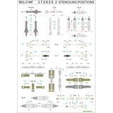 HGW 1/72 Wet Transfers Stencils for MiG-21MF kit by Eduard - 272020