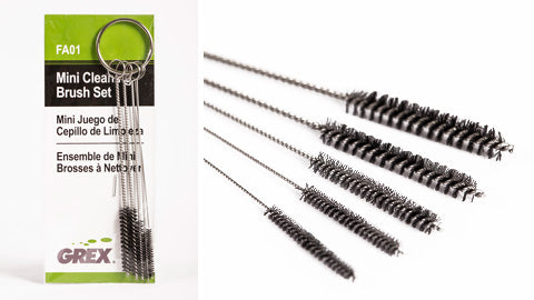 Grex Mini Cleaning Brush Set - FA01 set of 5 varying sized brushes Grex Mini Cleaning Brush Set - FA01 set of 5 varying sized brushes