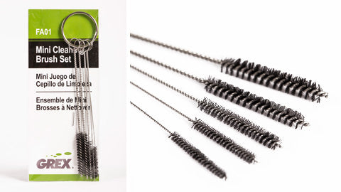 Grex Mini Cleaning Brush Set - FA01 set of 5 varying sized brushes