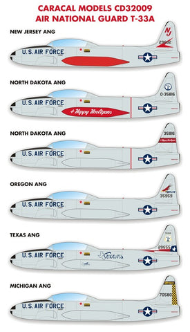 Caracal 1/32 decal ANG T-33A for Special Hobby - CD32009