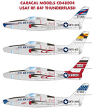 Caracal 1/48 scale decals CD48094 - USAF RF-84F Thunderflash for Tan model kit
