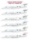 Caracal 1/48 CD48096 - USAF C-21 Learjet 35 decals for Hasegawa
