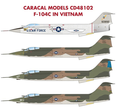 Caracal 1/48 scale decals F-104C in Vietnam - CD48102